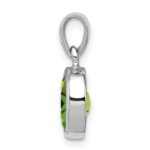 Sterling Silver Rhodium Plated Peridot Pendant - Image 2