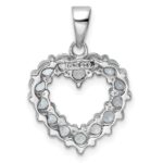 Sterling Silver Rhodium Aqua Heart Pendant - Image 4