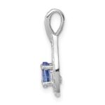 Sterling Silver Rhodium-plated Tanzanite & Diamond Pendant - Image 2