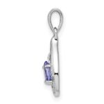 Sterling Silver Rhodium-plated Tanzanite & Diamond Pendant - Image 2