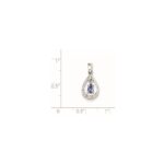 Sterling Silver Rhodium-plated Tanzanite & Diamond Pendant - Image 3