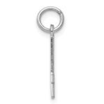 Sterling Silver/Rhodium-plated Elongated Polished Number 4 Charm - Image 2