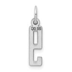 Sterling Silver/Rhodium-plated Elongated Polished Number 9 Charm - Image 4