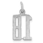 Sterling Silver/Rhodium-plated Elongated Number 18 Charm - Image 4