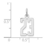 Sterling Silver/Rhodium-plated Elongated Number 23 Charm - Image 3