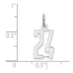 Sterling Silver/Rhodium-plated Elongated Number 24 Charm - Image 3