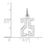 Sterling Silver/Rhodium-plated Elongated Number 25 Charm - Image 3