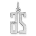 Sterling Silver/Rhodium-plated Elongated Number 26 Charm - Image 4