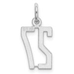 Sterling Silver/Rhodium-plated Elongated Number 27 Charm - Image 4