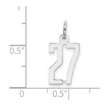 Sterling Silver/Rhodium-plated Elongated Number 27 Charm - Image 3