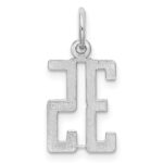 Sterling Silver/Rhodium-plated Elongated Number 35 Charm - Image 4
