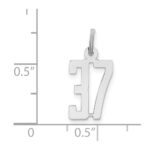 Sterling Silver/Rhodium-plated Elongated Number 37 Charm - Image 3