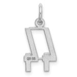 Sterling Silver/Rhodium-plated Elongated Number 44 Charm - Image 4