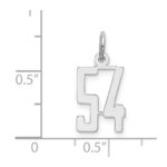 Sterling Silver/Rhodium-plated Elongated Number 54 Charm - Image 3