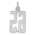 Sterling Silver/Rhodium-plated Elongated Number 65 Charm - Image 4