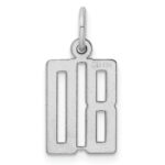 Sterling Silver/Rhodium-plated Elongated Number 80 Charm - Image 4
