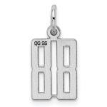 Sterling Silver/Rhodium-plated Elongated Number 88 Charm - Image 4