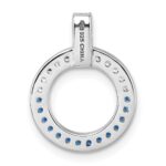 Sterling Silver White and Black Rhodium-plated White and Blue CZ Open Circle Pendant - Image 3
