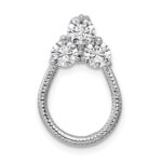 Sterling Silver Rhodium-plated Three CZ Textured Loop Chain Slide Pendant