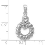 Sterling Silver Rhodium-plated Polished Twisted Circle Pendant - Image 4