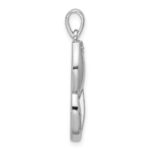 Sterling Silver Rhodium-plated Polished Ovals CZ Pendant - Image 2
