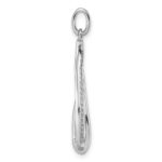 Sterling Silver Rhodium-plated CZ Polished Tear Drop Swirl Pendant - Image 2