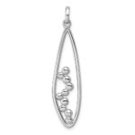 Sterling Silver Rhodium-plated Polished Oval Bubbles Pendant