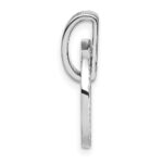 Sterling Silver Rhodium-plated CZ Polished Textured Moveable and Reversible Circle Doorknocker Pendant - Image 2