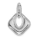 Sterling Silver Rhodium-plated CZ Polished Textured Doorknocker Pendant - Image 3