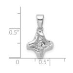 Sterling Silver Rhodium-plated Polished CZ Twisted Pendant - Image 4