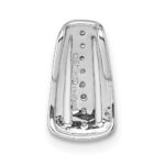 Sterling Silver Rhodium-plated Polished White CZ Chain Slide Pendant - Image 3