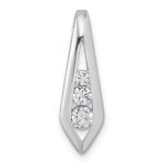 Sterling Silver Rhodium-plated Polished Fancy CZ Kite-shaped Chain Slide Pendant