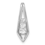Sterling Silver Rhodium-plated Polished Fancy CZ Kite-shaped Chain Slide Pendant - Image 3