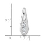 Sterling Silver Rhodium-plated Polished Fancy CZ Kite-shaped Chain Slide Pendant - Image 4