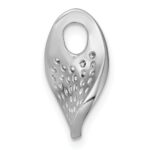 Sterling Silver Rhodium-plated Polished Fancy Curved CZ Pendant - Image 2