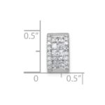 Sterling Silver Rhodium-plated Pave CZ Rectangle Chain Slide Pendant - Image 4
