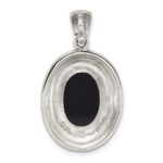 Sterling Silver Antiqued Marcasite with Black Agate and Mother of Pearl Cameo Pendant - Image 3