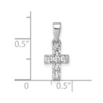 Sterling Silver Rhodium-plated Polished White CZ Cross Pendant - Image 4