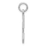 Sterling Silver Rhodium-plated Large Diamond-cut #5 Charm - Image 2
