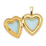 1/20 14K Gold Filled with Diamond Flower Design 15mm Heart Locket - Image 5