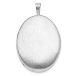 Sterling Silver Rhodium-plated Heart Border 26x20mm Oval Locket - Image 4