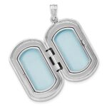 Sterling Silver RH-plated Satin St. Christopher 30x19mm Rectangle Locket - Image 5