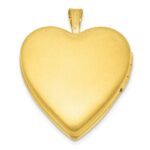 Sterling Silver Gold-plated 20mm Polished Front/Satin Back Heart Locket - Image 4