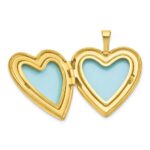 Sterling Silver Gold-plated 20mm Polished Front/Satin Back Heart Locket - Image 5