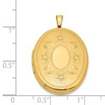 1/20 14K Gold Filled 26mm Floral Oval Locket - Image 4