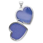 SS Rhod-plated Polished Diamond 18mm Always My Mom Heart Locket - Image 4