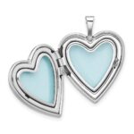 Sterling Silver Rh-plate Polish/Satin Epoxy 20mm I Love You Rose Locket - Image 4