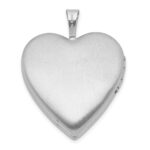 Sterling Silver Rhodium-plated Epoxy 20mm Floral Mom Heart Locket - Image 3