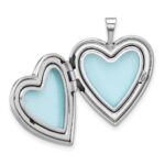 Sterling Silver Rh-plated Epoxy 20mm Forever In My Heart Rose Locket - Image 4