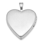 Sterling Silver Rhodium-plated Polished Paw Prints 20mm Heart Locket - Image 3